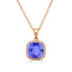 3.4ct Cushion Tanzanite Pendant with 0.17 cttw Diamond