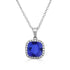 3.4ct Cushion Tanzanite Pendant with 0.17 cttw Diamond
