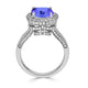 3.4ct SQ. Cushion Tanzanite Ring with 1.03 cttw Diamond