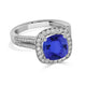 3.4ct SQ. Cushion Tanzanite Ring with 1.03 cttw Diamond