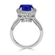 3.4ct SQ. Cushion Tanzanite Ring with 1.03 cttw Diamond