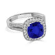 3.4ct SQ. Cushion Tanzanite Ring with 1.03 cttw Diamond