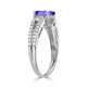 1.2ct Oval Tanzanite Ring with 0.32 cttw Diamond