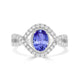 0.76ct Oval Tanzanite Ring with 0.4 cttw Diamond