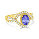 0.76ct Oval Tanzanite Ring with 0.4 cttw Diamond