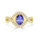 0.76ct Oval Tanzanite Ring with 0.4 cttw Diamond