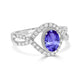 0.76ct Oval Tanzanite Ring with 0.4 cttw Diamond