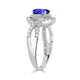 0.76ct Oval Tanzanite Ring with 0.4 cttw Diamond