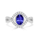 0.76ct Oval Tanzanite Ring with 0.4 cttw Diamond