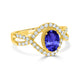 0.76ct Oval Tanzanite Ring with 0.4 cttw Diamond