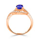 0.76ct Oval Tanzanite Ring with 0.4 cttw Diamond