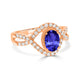 0.76ct Oval Tanzanite Ring with 0.4 cttw Diamond