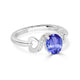 1ct Oval Tanzanite Ring with 0.03 cttw Diamond