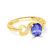 1ct Oval Tanzanite Ring with 0.03 cttw Diamond