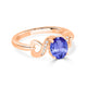 1ct Oval Tanzanite Ring with 0.03 cttw Diamond