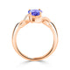 1ct Oval Tanzanite Ring with 0.03 cttw Diamond