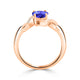 1ct Oval Tanzanite Ring with 0.03 cttw Diamond