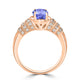 1ct Oval Tanzanite Ring with 0.31 cttw Diamond