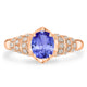 1ct Oval Tanzanite Ring with 0.31 cttw Diamond