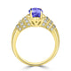 1ct Oval Tanzanite Ring with 0.31 cttw Diamond