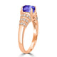 1ct Oval Tanzanite Ring with 0.31 cttw Diamond