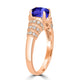 1ct Oval Tanzanite Ring with 0.31 cttw Diamond