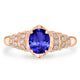 1ct Oval Tanzanite Ring with 0.31 cttw Diamond