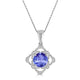 2.2ct Round Tanzanite Pendant with 0.05 cttw Diamond