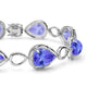 28ct Pear Tanzanite Bracelet with 0.58 cttw Diamond