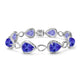 28ct Pear Tanzanite Bracelet with 0.58 cttw Diamond