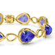 28ct Pear Tanzanite Bracelet with 0.58 cttw Diamond