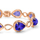 28ct Pear Tanzanite Bracelet with 0.58 cttw Diamond