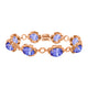 31.2ct Oval Tanzanite Bracelet with 0.58 cttw Diamond