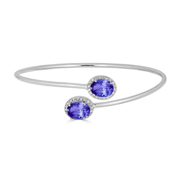 3.6ct Oval Tanzanite Bracelet with 0.33 cttw Diamond