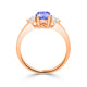 0.76ct Oval Tanzanite Ring with 0.46 cttw Diamond