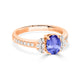 0.76ct Oval Tanzanite Ring with 0.46 cttw Diamond