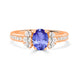 0.76ct Oval Tanzanite Ring with 0.46 cttw Diamond