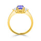 0.76ct Oval Tanzanite Ring with 0.46 cttw Diamond