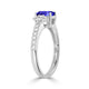 0.76ct Oval Tanzanite Ring with 0.46 cttw Diamond