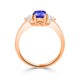 0.76ct Oval Tanzanite Ring with 0.46 cttw Diamond