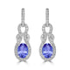 1.2ct Oval Tanzanite Earring with 0.28 cttw Diamond