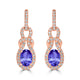 1.2ct Oval Tanzanite Earring with 0.28 cttw Diamond