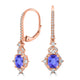 1.2ct Oval Tanzanite Earring with 0.36 cttw Diamond