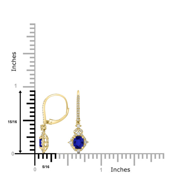 1.2ct Oval Tanzanite Earring with 0.36 cttw Diamond