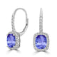 2ct Oval Tanzanite Earring with 0.27 cttw Diamond