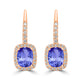 2ct Oval Tanzanite Earring with 0.27 cttw Diamond