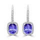 2ct Oval Tanzanite Earring with 0.27 cttw Diamond