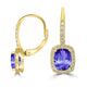 2ct Oval Tanzanite Earring with 0.27 cttw Diamond