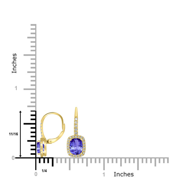 2ct Oval Tanzanite Earring with 0.27 cttw Diamond