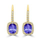 2ct Oval Tanzanite Earring with 0.27 cttw Diamond